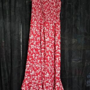Grace Karin Red and White Floral Dress